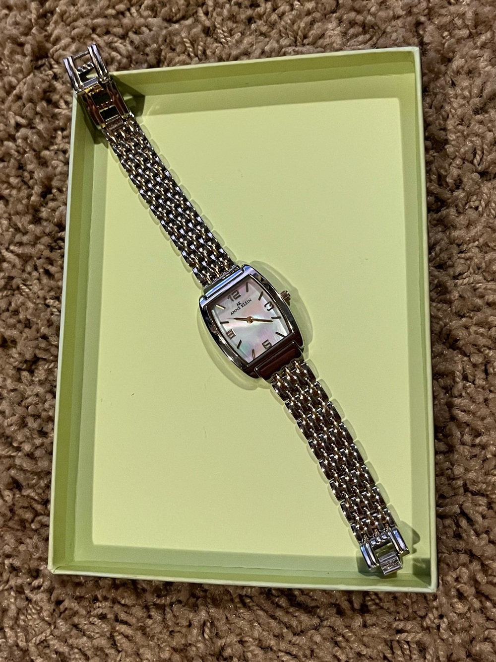 Anne Klein Silver Stainless Steel Wristwatch - Square Face